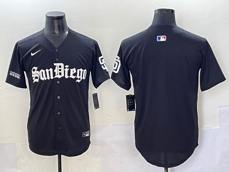 Men 2025 San Diego Padres Blank Black Five generations Joint Name Nike MLB Jersey style 5->san diego padres->MLB Jersey
